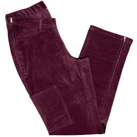 New D & Co Adaptive Wheelchair Fit Full Length Velveteen Pants Burgundy Size 10 - Picture 12 of 16